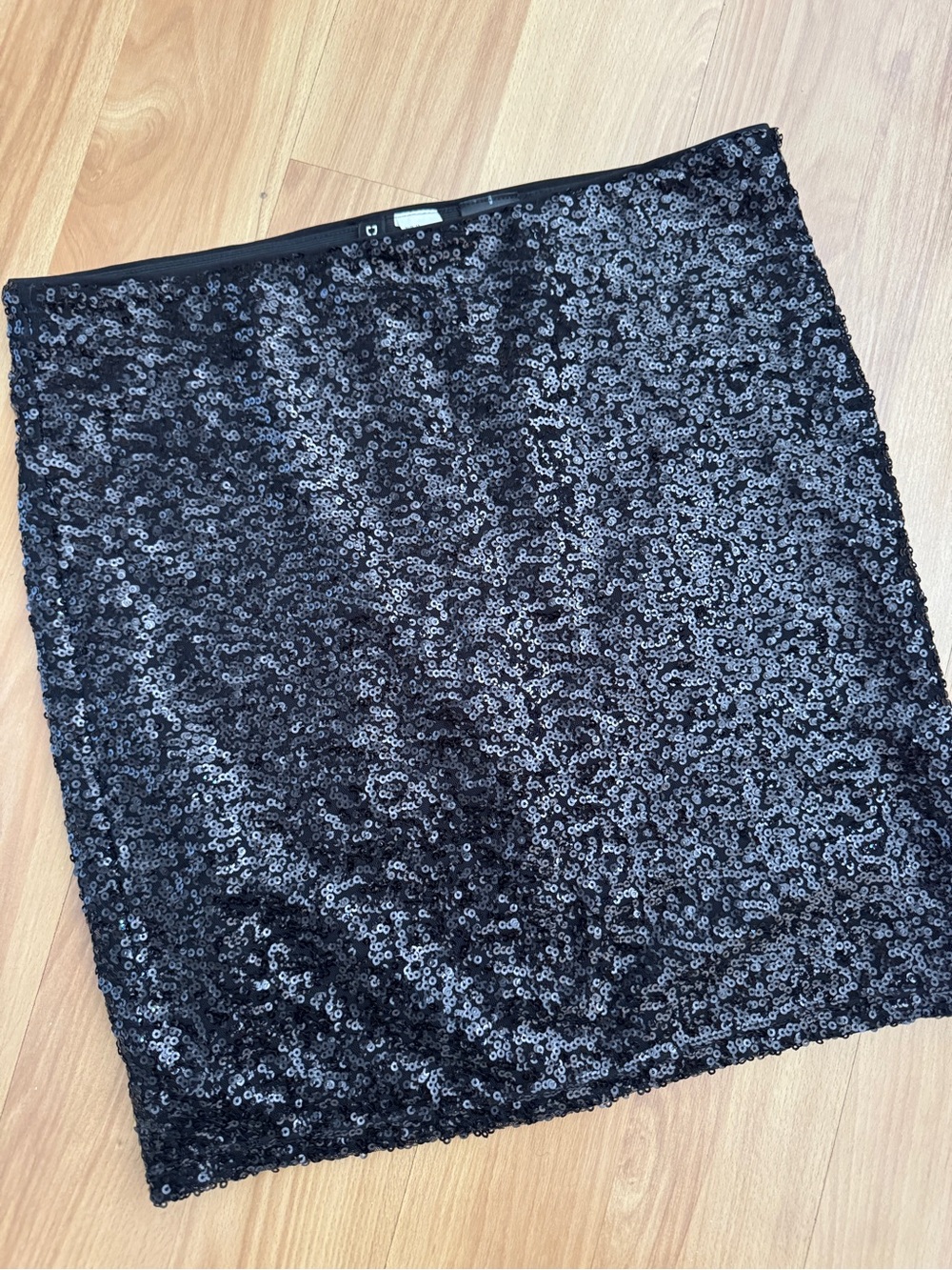 Black Sequin Mini Skirt